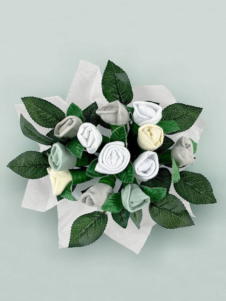 Babyblooms 100% Cotton Frankie Bear's New White Baby Gift Basket - Image 4 of 10