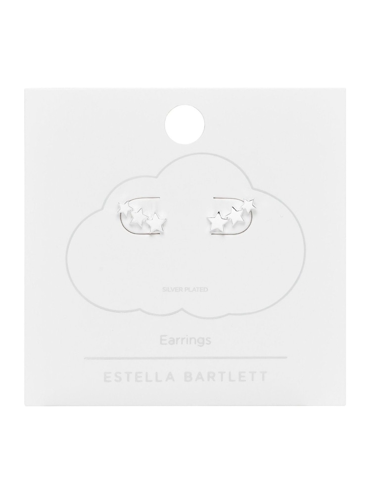 Estella Bartlett Silver Trio Star Ear Studs - Image 2 of 4