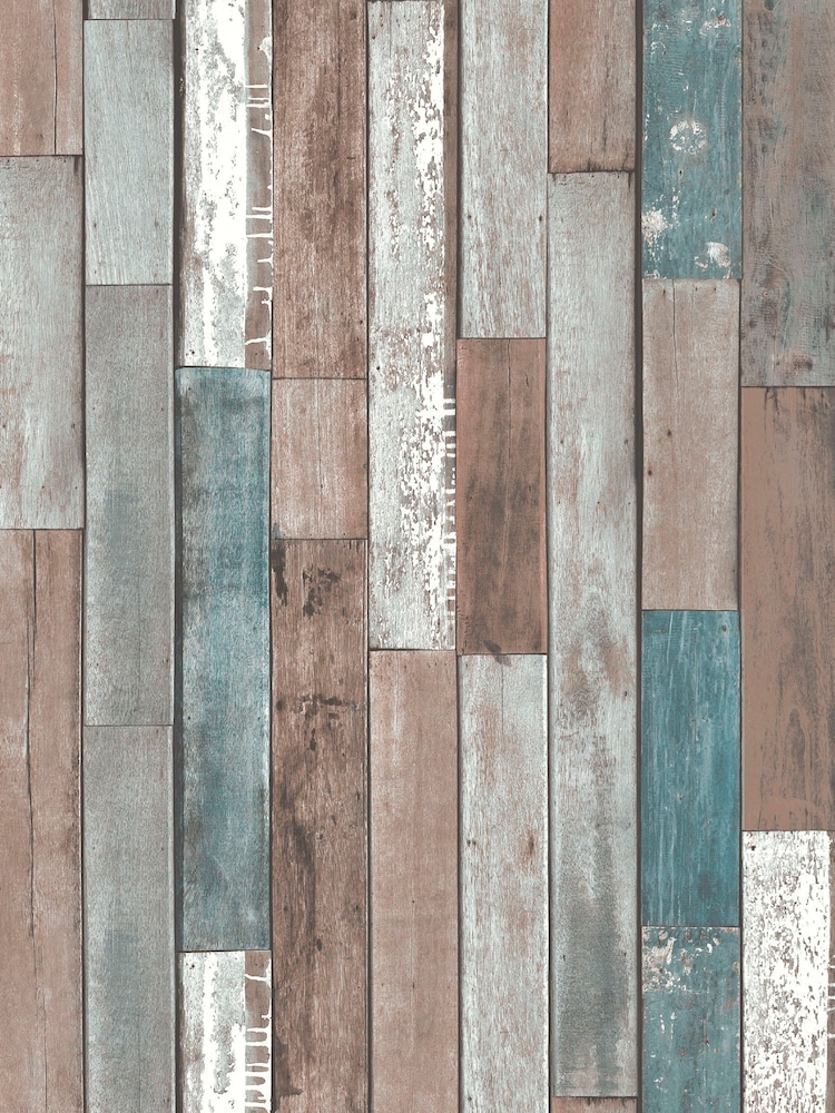 Fine Décor Blue Distinctive 4 Wood Reclaim Wallpaper - Image 2 of 2