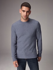Hellblau - Strickpullover mit Rundhalsausschnitt in normaler Passform - Bild 1 von 1