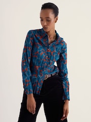 أزرق متوسط - Seasalt Cornwall Larissa Cotton Crinkle Shirt - صورة 1 من 6