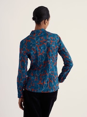 أزرق متوسط - Seasalt Cornwall Larissa Cotton Crinkle Shirt - صورة 3 من 6
