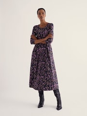 Seasalt Cornwall Purple Veronica Cotton Midi Dress - Image 1 of 4