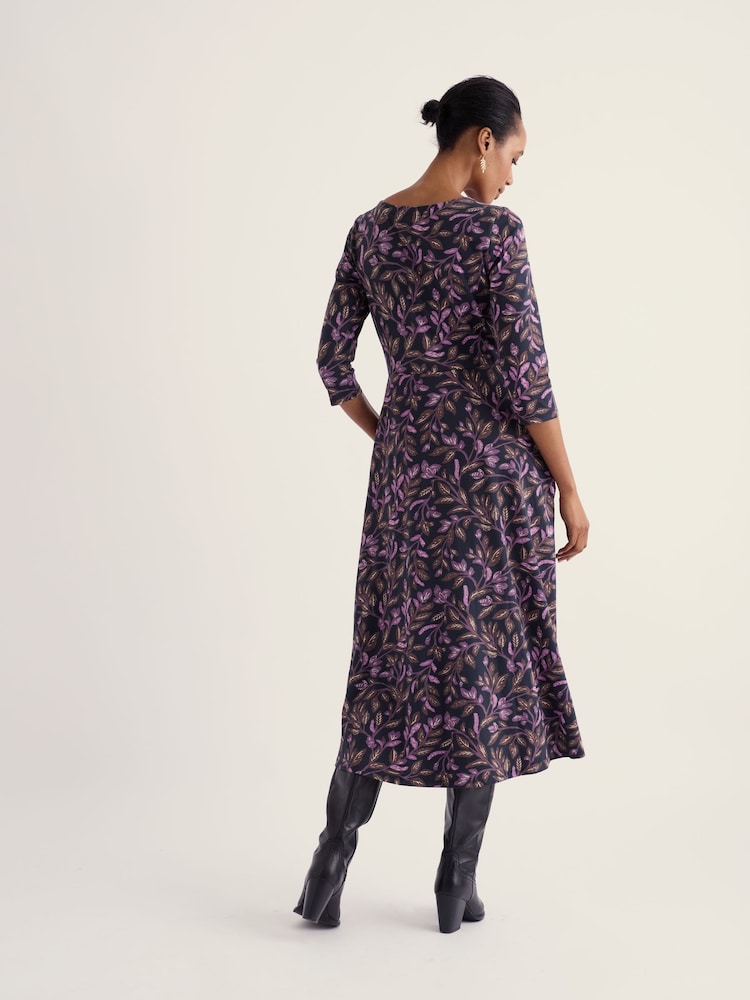 Seasalt Cornwall Purple Veronica Cotton Midi Dress - Image 2 of 4 Seasalt Cornwall Purple Veronica Cotton Midi Dress - Image 2 of 4