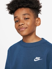 Nike Blue Club Fleece Sweatshirt - Image 3 of 7