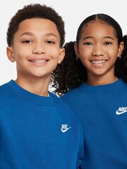 Nike Blue Club Fleece Sweatshirt - Image 6 of 7