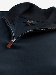 Mornarsko modra - Preprosto - v standardnem kroju 100% Cotton Premium Quarter Zip pulover - Slika 7 iz 8
