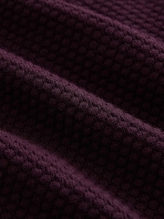 Fig Purple Texture Regular Fit 100% Cotton Premium Quarter Zip Jumper - Image 7 of 7