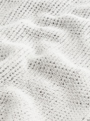 Ecru White Crew Neck Regular Fit Chenille Texture Jumper - Image 7 of 7