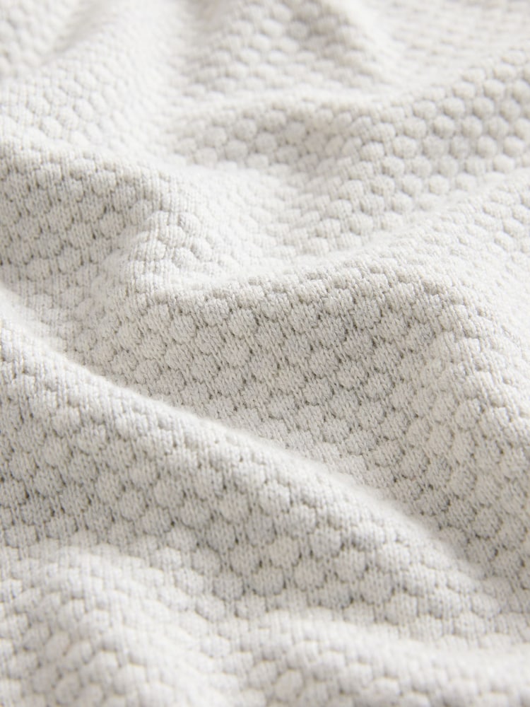 Neutral Texture Regular Fit 100% Cotton Premium Quarter Zip Jumper - Image 7 of 7