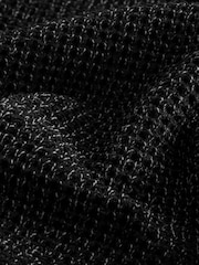 Black Crew Neck Regular Fit Chenille Texture Jumper - Image 7 of 7