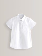 White Regular Fit 5 Pack Short Sleeve School Shirts (3-18yrs) - Image 2 of 8