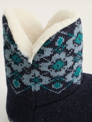 Seasalt Cornwall Blue Snooze Slipper Booties Slippers - Image 5 of 5