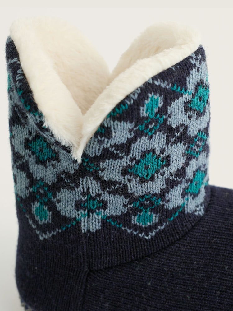 Seasalt Cornwall Blue Snooze Slipper Booties Slippers - Image 5 of 5