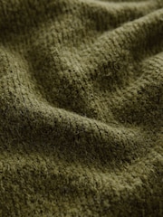 Green Relaxed Fit Fluffy Textured Crew Jumper - Image 6 of 6