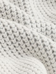 Ecru White Quarter Zip Regular Fit Chenille Texture Jumper - Image 9 of 9