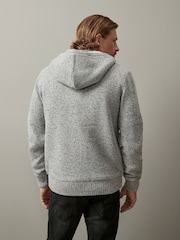 Grey Regular Knitted Cable Zip Through Jacket - Image 3 of 10