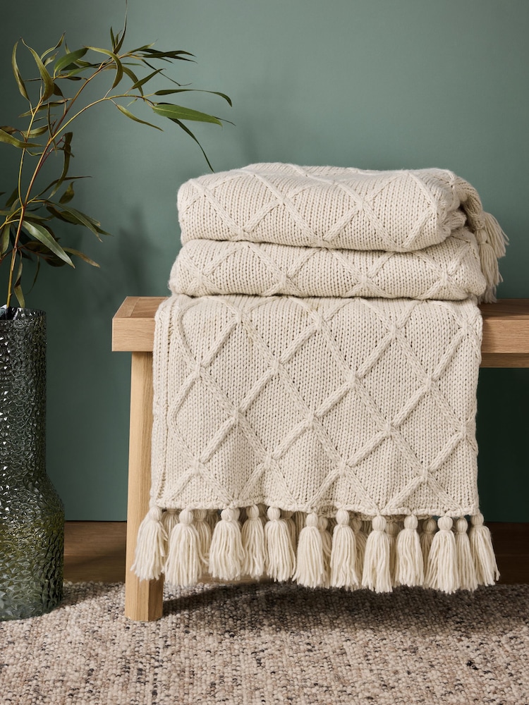 Chunky Cable Knit Throw - Imagem 2 de 6