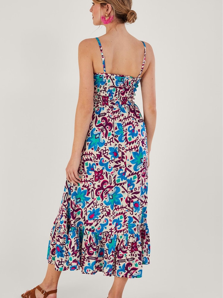 Monsoon Blue Fire Flower Ikat Cami Dress - Image 2 of 5