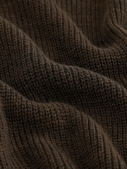 Brown Regular Fit Cotton Rich Textured Crew Jumper - Image 7 of 7
