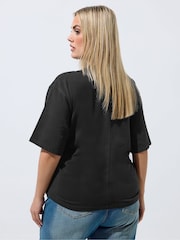 Yours Curve Black Limited Corset Seam T-Shirt - Image 3 of 5