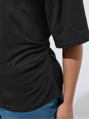 Yours Curve Black Limited Corset Seam T-Shirt - Image 4 of 5