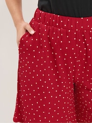 Yours Curve Red Crinkle Shorts - Image 4 of 5