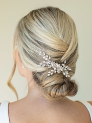 Ivory & Co Silver Pearl Shimmer Crystal Comb - Image 3 of 5