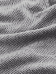 Charcoal Grey Oxford V-Neck Regular Mock Shirt Jumper - Image 6 of 7
