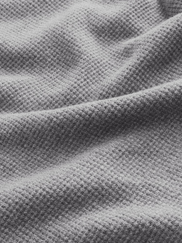 Charcoal Grey Oxford V-Neck Regular Mock Shirt Jumper - Image 6 of 7