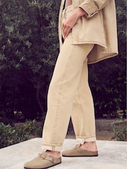 Birkenstock Taupe Boston Suede Braided Clogs - Image 3 of 9