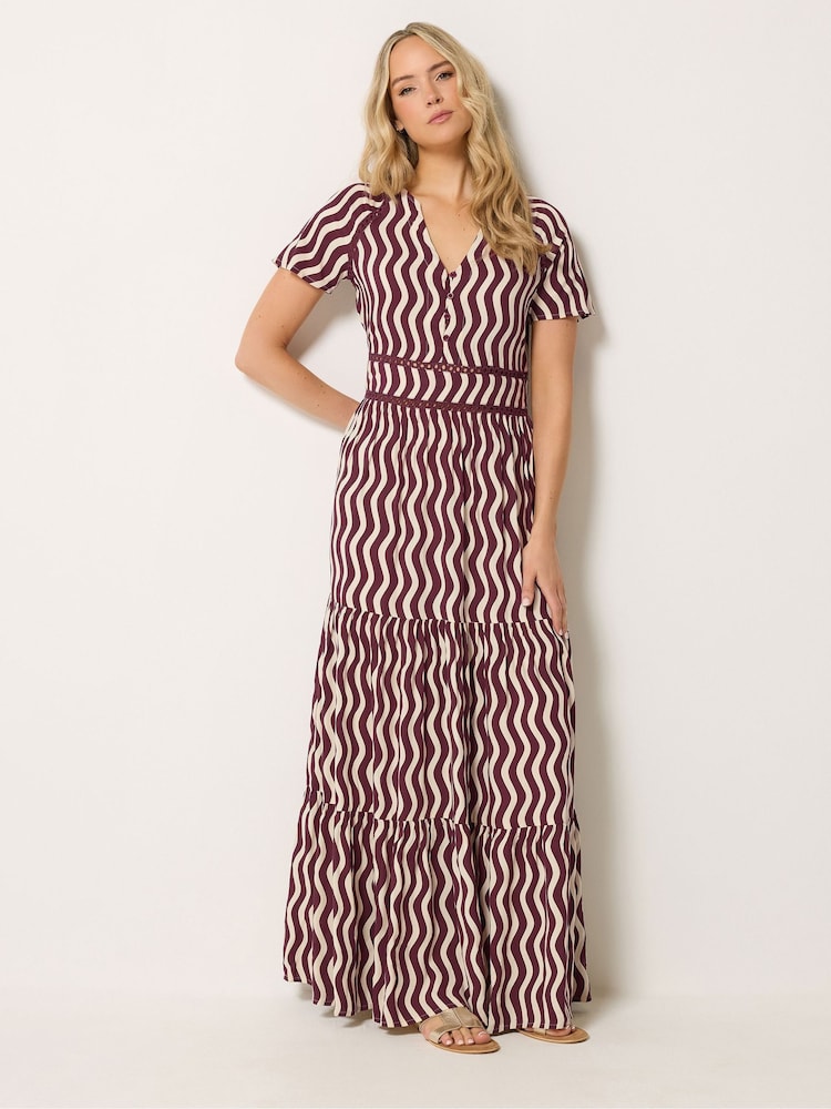Long Tall Sally Red Squiggle Print Maxi Dress - Image 2 of 5 Long Tall Sally Red Squiggle Print Maxi Dress - Image 2 of 5