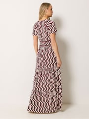Long Tall Sally Red Squiggle Print Maxi Dress - Image 3 of 5