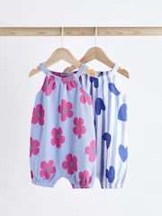 Več pastelnih src - 100% Cotton dojenček haljica za igranje 2 komplet - Slika 1 iz 8