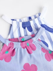 Več pastelnih src - 100% Cotton dojenček haljica za igranje 2 komplet - Slika 6 iz 8