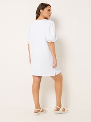Yours Curve White Balloon Sleeve Dress - Image 3 of 4