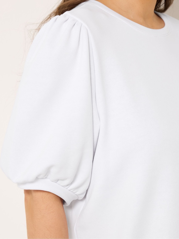 Yours Curve White Balloon Sleeve Dress - Image 4 of 4