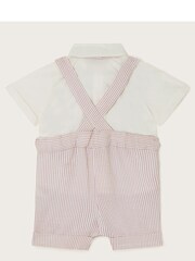 Monsoon White/Pink Newborn Sammy Shorts and Shirt Set - Image 2 of 3