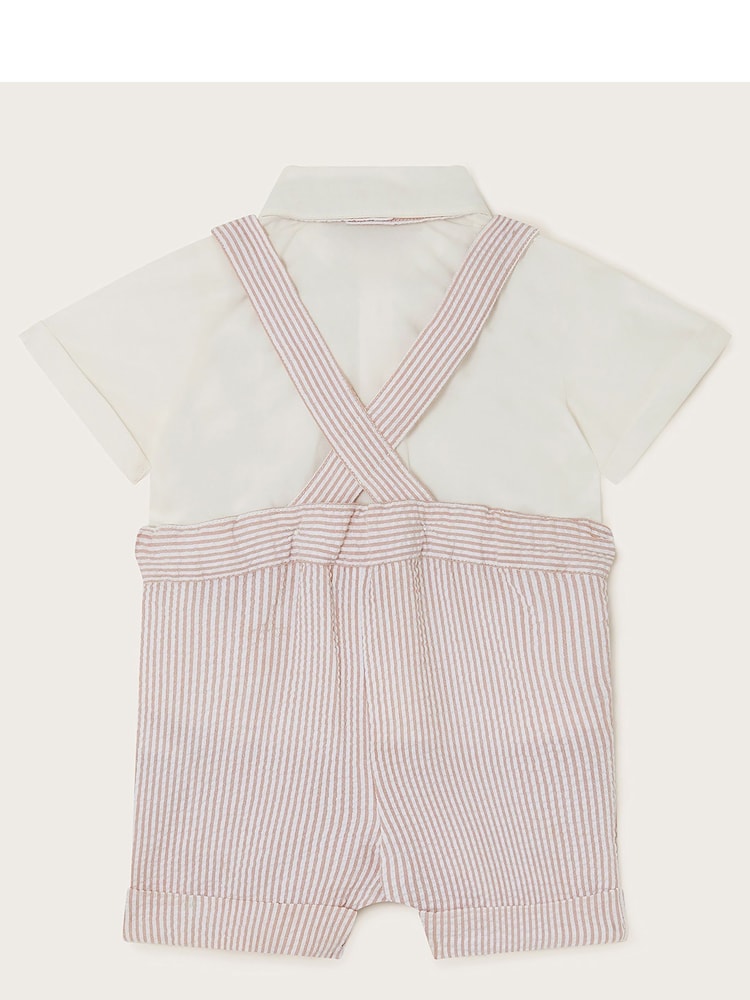 Monsoon White/Pink Newborn Sammy Shorts and Shirt Set - Image 2 of 3