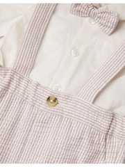 Monsoon White/Pink Newborn Sammy Shorts and Shirt Set - Image 3 of 3