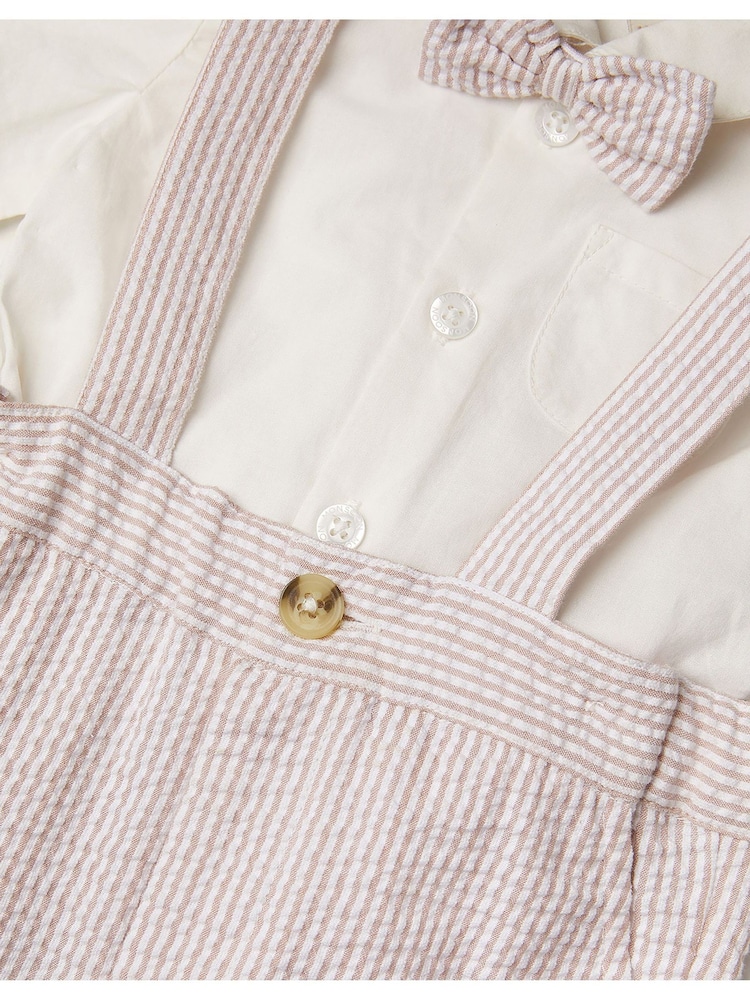 Monsoon White/Pink Newborn Sammy Shorts and Shirt Set - Image 3 of 3
