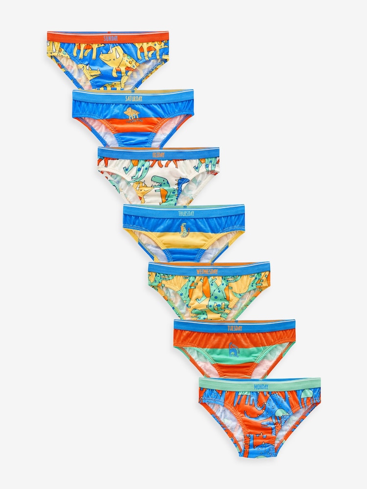 Bright Dinosaur Cotton Briefs 7 Pack (1.5-10yrs) - Image 1 of 10