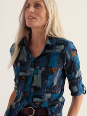 أزرق مائي - Seasalt Cornwall Larissa Cotton Crinkle Shirt - صورة 1 من 6