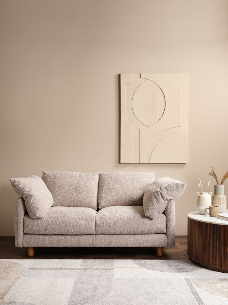 Barker and Stonehouse Mink Brown Larkin Bouclé 2 Seater Sofa - Image 1 of 6