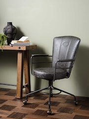 Barker and Stonehouse Grey Grouse Faux Leather Swivel Office Chair - Image 1 of 1