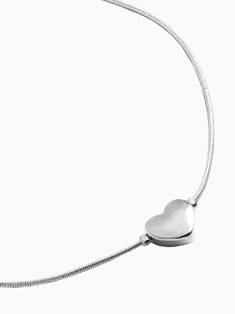 Silver Tone Heart Anklet - Image 2 of 2