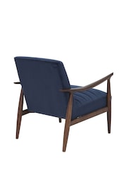Barker and Stonehouse Navy Blue Hockney Velvet Accent Armchair - Image 4 of 6
