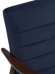 Barker and Stonehouse Navy Blue Hockney Velvet Accent Armchair - Image 5 of 6