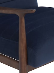 Barker and Stonehouse Navy Blue Hockney Velvet Accent Armchair - Image 6 of 6