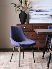 Barker and Stonehouse Blue Emmett Corduroy Fabric Dining Chair - Image 1 of 6